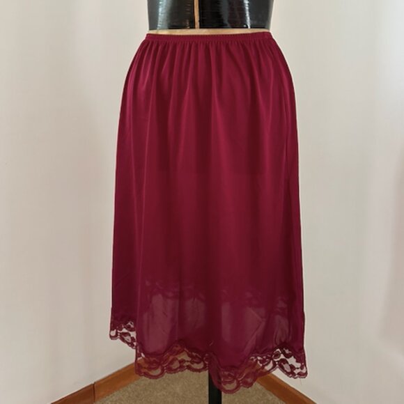 Vintage French Maid Slip - Burgundy - Picture 1 of 2